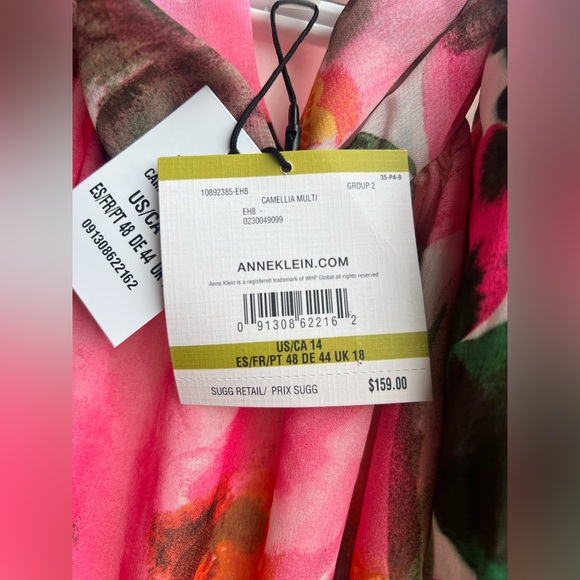 Anne Klein Camellia Multi Floral Sleeveless Halter Gown Maxi Dress Size 14 - Picture 14 of 16